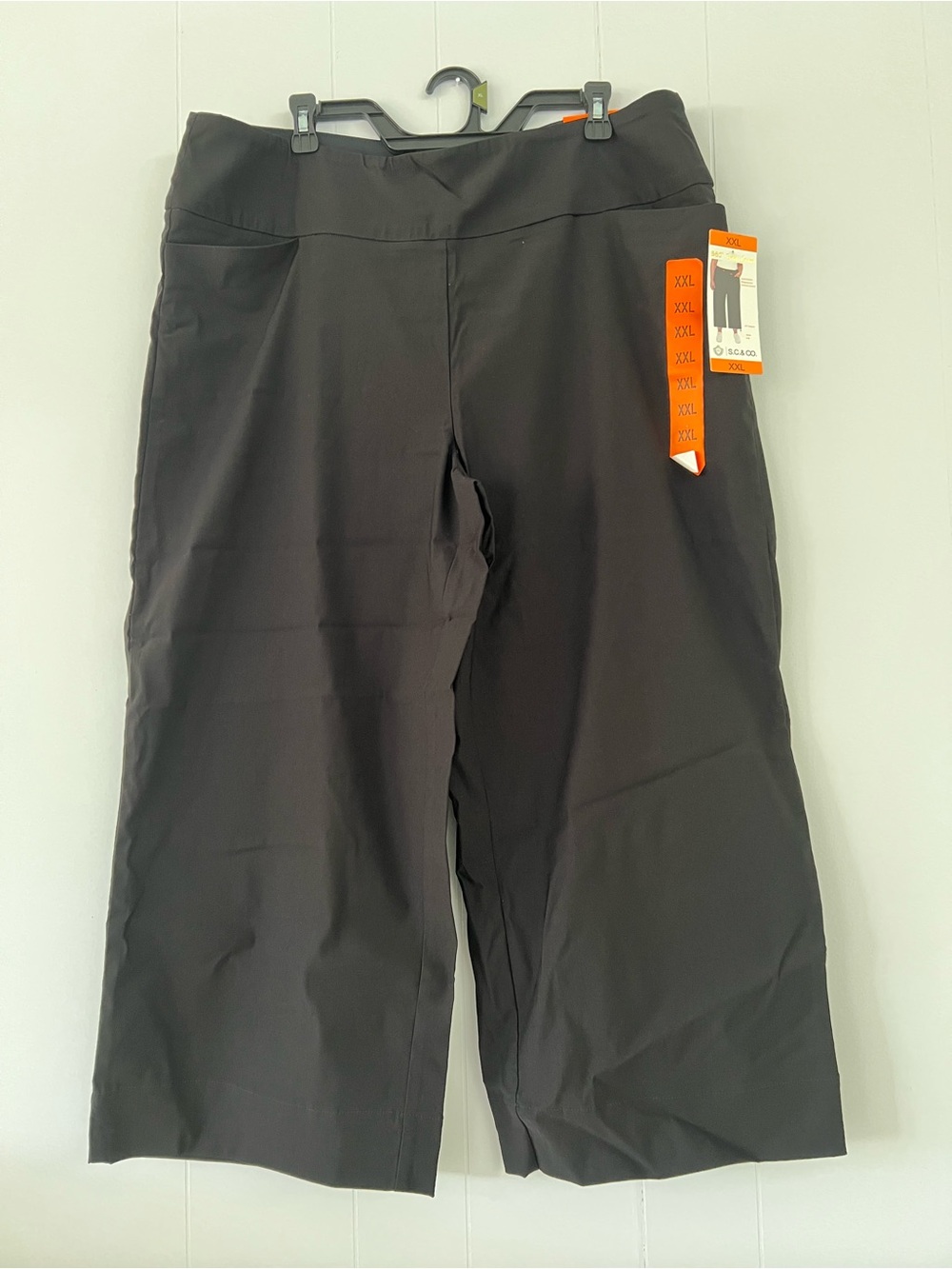 Women's Black Cropped Wide-Leg Pants - Unbranded